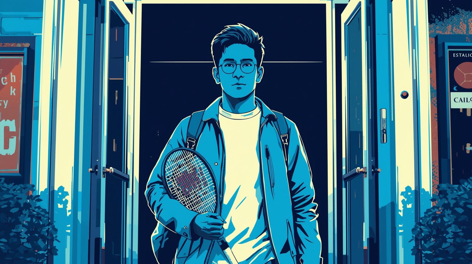 Perfil beca deportiva NCAA de un estudiante-deportista entrando en un campus universitario