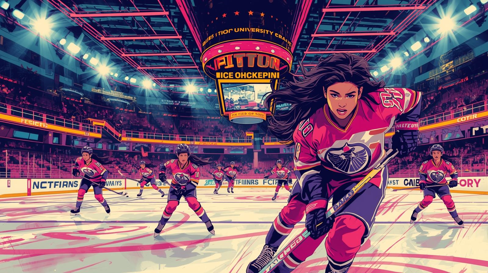 Partido de ice hockey universitario en NCAA División II en Estados Unidos